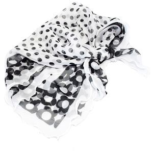 White Daytona Ruffle Edge Scarf 40% Silk